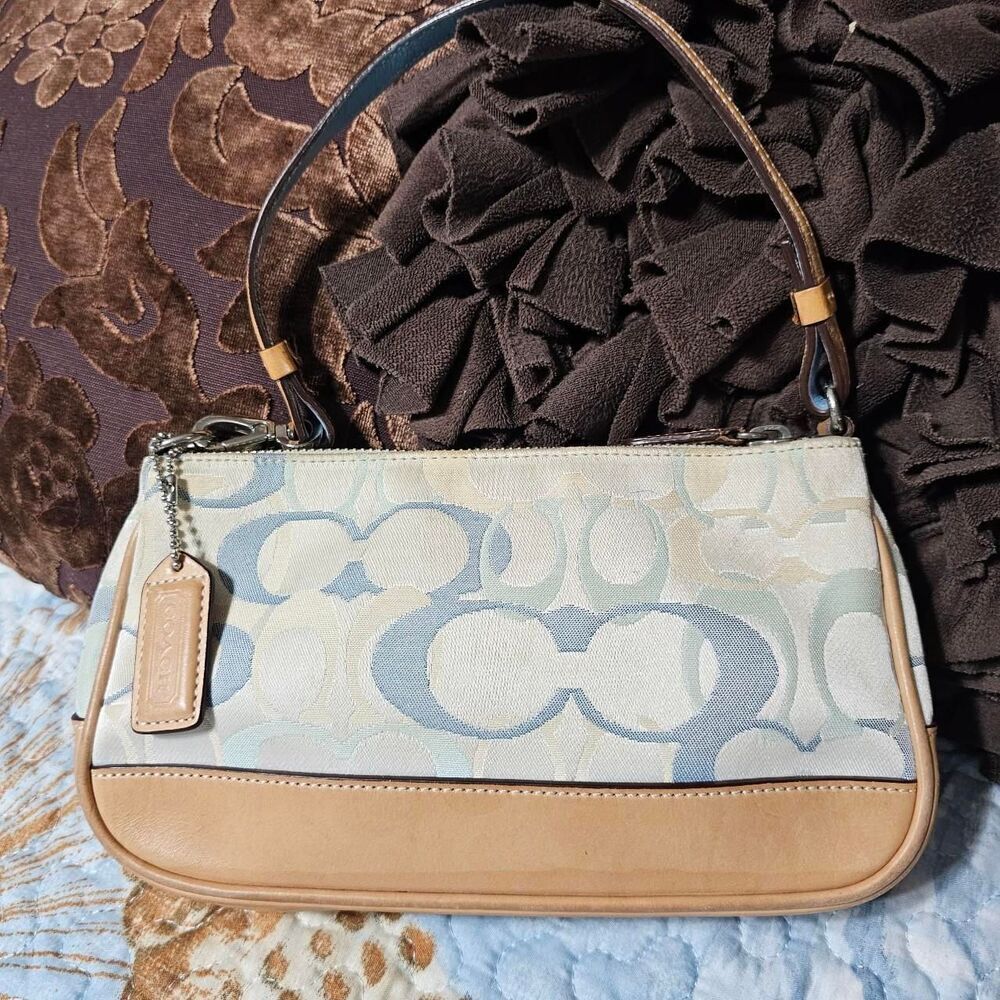 Vintage 2003 y2k rare optic blue Coach Demi shoulder bag purse